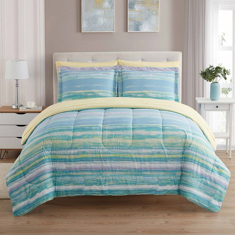 Sweet Home Collection Sorento Comforter Set with Sheets, Multicolor, Twin