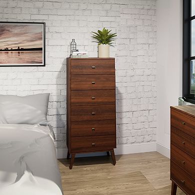 Prepac Milo Mid-Century Modern Tall 6-Drawer Dresser