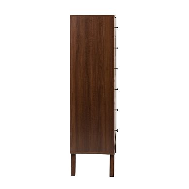 Prepac Milo Mid-Century Modern Tall 6-Drawer Dresser