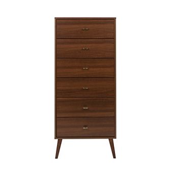 Prepac Milo Mid-Century Modern Tall 6-Drawer Dresser