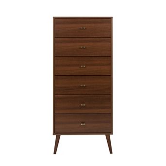 Prepac Milo Mid-Century Modern Tall 6-Drawer Dresser