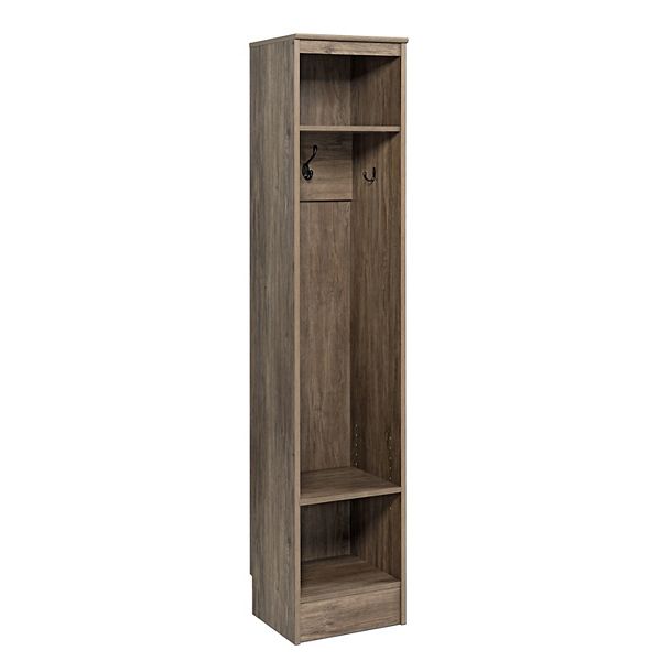 Narrow Entryway Organizer Drifted Gray - Prepac: Hall Tree, Mudroom Storage, Adjustable Shelf