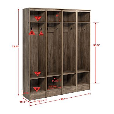 Prepac Narrow Entryway Organizer 4-piece Set