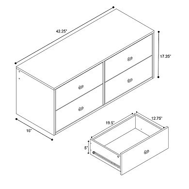 Prepac Floating 4-Drawer Dresser Wall Decor