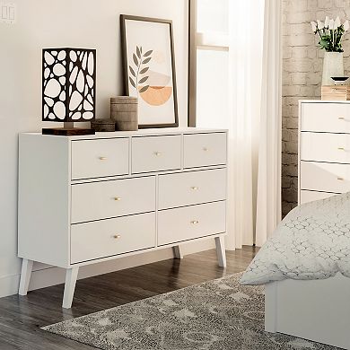 Prepac Milo Mid-Century Modern 7-Drawer Dresser