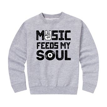 Boys 8-20 Music Feeds My Soul Crew Fleece Sweatshirt