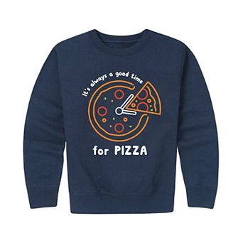 Boys 8-20 Time For Pizza Crew Fleece Sweatshirt