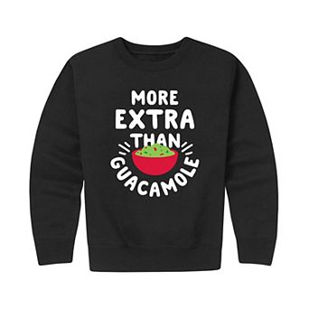 Boys 8-20 More Extra Than Gucamole Crew Fleece Sweatshirt