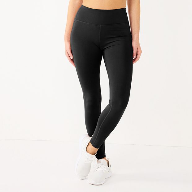 Tek Gear ~ Capri Leggings Athletic Yoga Pants Black & White Pockets Size L