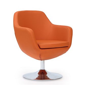 MANHATTAN COMFORT Caisson Faux Leather Swivel Accent Chair