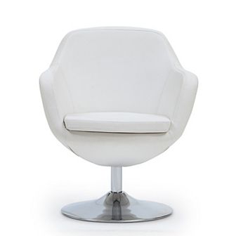 MANHATTAN COMFORT Caisson Faux Leather Swivel Accent Chair
