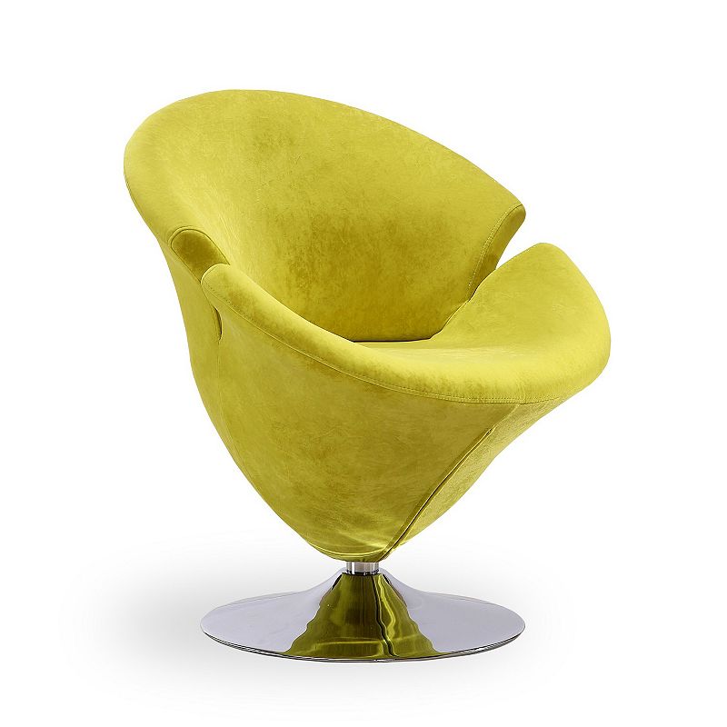 MANHATTAN COMFORT Tulip Swivel Accent Chair, Green