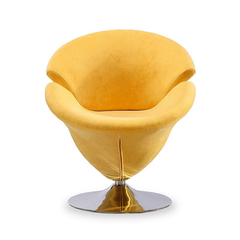 MANHATTAN COMFORT Tulip Swivel Accent Chair, Yellow