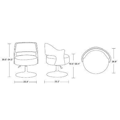 MANHATTAN COMFORT Salon Adjustable Height Swivel Accent Chair