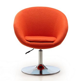 MANHATTAN COMFORT Hopper Swivel Adjustable Height Faux Leather Accent Chair