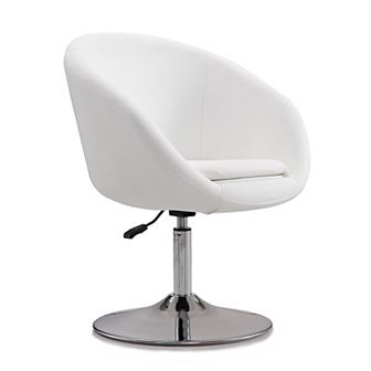 MANHATTAN COMFORT Hopper Swivel Adjustable Height Faux Leather Accent Chair