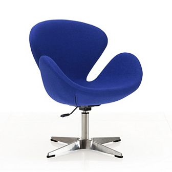 MANHATTAN COMFORT Faux Leather Adjustable Swivel Accent Chair