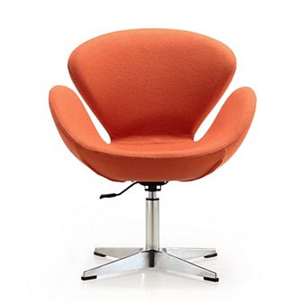 MANHATTAN COMFORT Faux Leather Adjustable Swivel Accent Chair
