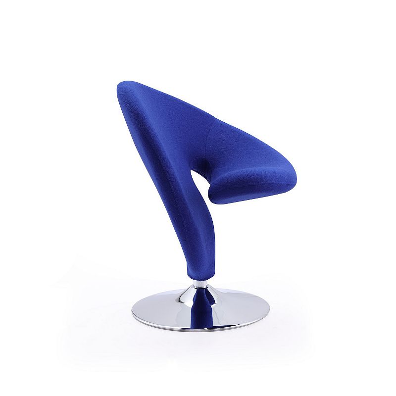 MANHATTAN COMFORT Curl Swivel Accent Chair, Blue