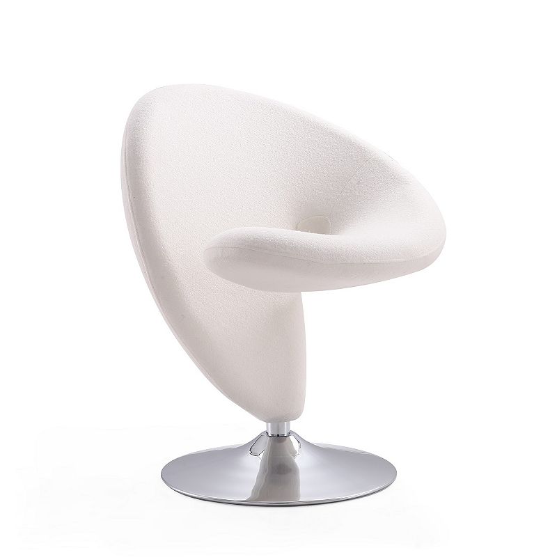 MANHATTAN COMFORT Curl Swivel Accent Chair, Beig/Green