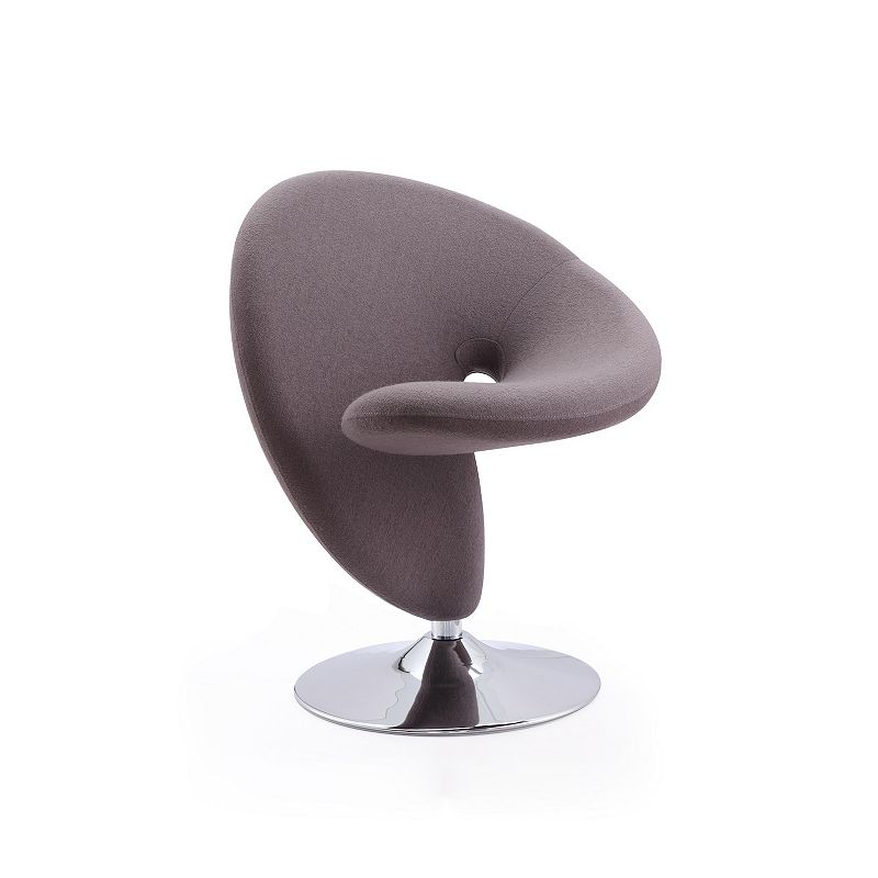 MANHATTAN COMFORT Curl Swivel Accent Chair, Grey