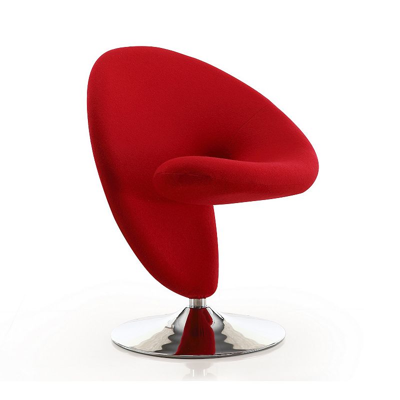 MANHATTAN COMFORT Curl Swivel Accent Chair, Red