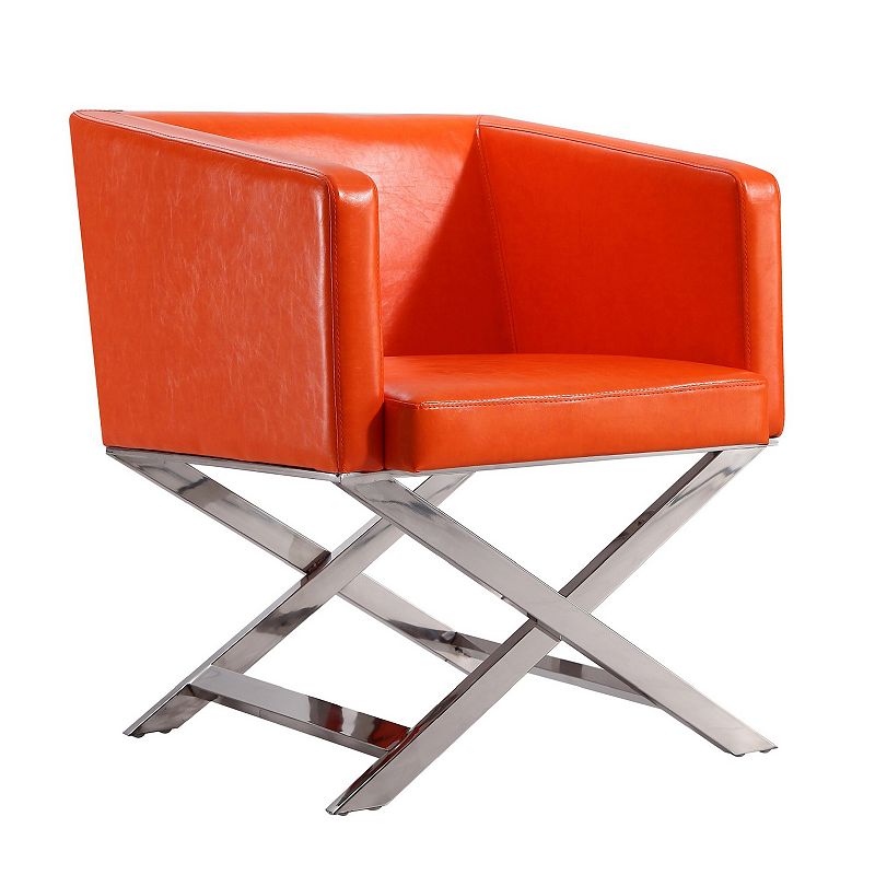 MANHATTAN COMFORT Hollywood Lounge Accent Chair, Orange