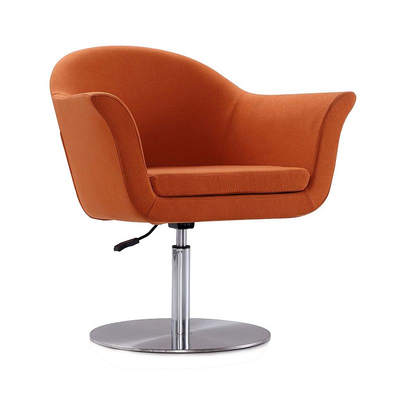 MANHATTAN COMFORT Voyager Swivel Adjustable Accent Chair, Orange