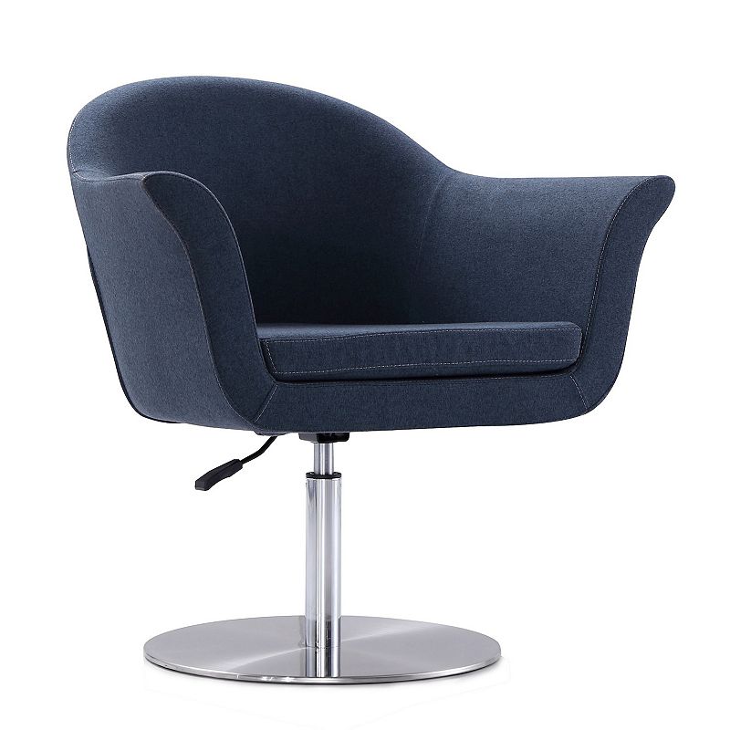 MANHATTAN COMFORT Voyager Swivel Adjustable Accent Chair, Blue
