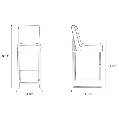 MANHATTAN COMFORT Element Faux Leather Bar Stool