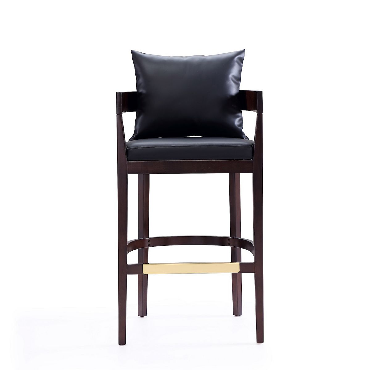 Manhattan Comfort Ritz bar stool with dark upholstered seat and back