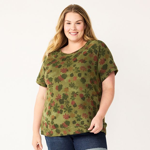 Plus size on sale short sleeve sweatshirts