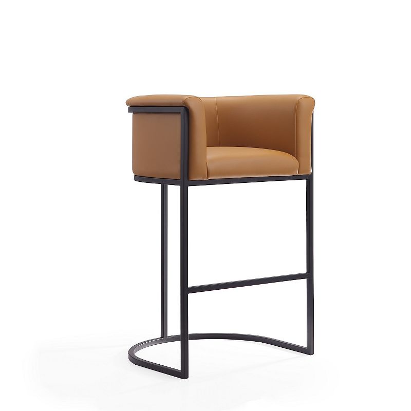 Cosmopolitan 37.8 in. Camel and Black Metal Barstool