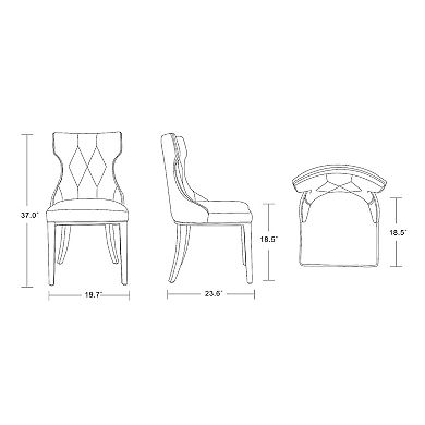 MANHATTAN COMFORT Reine Faux Leather Dining Chair 2-piece Set