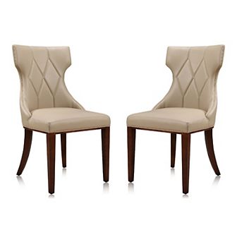 MANHATTAN COMFORT Reine Faux Leather Dining Chair 2 pc Set