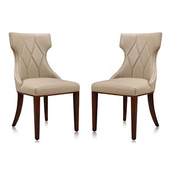 MANHATTAN COMFORT Reine Faux Leather Dining Chair 2 pc Set
