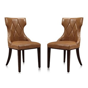 MANHATTAN COMFORT Reine Faux Leather Dining Chair 2 pc Set
