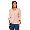 Plus Size Alfred Dunner Floral Lace Embroidered Top