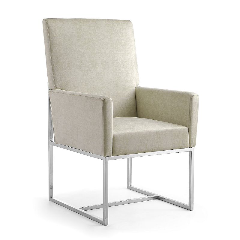MANHATTAN COMFORT Element Dining Arm Chair, White