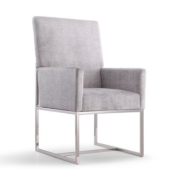 Element Velvet Dining Armchair Gray - Manhattan Comfort