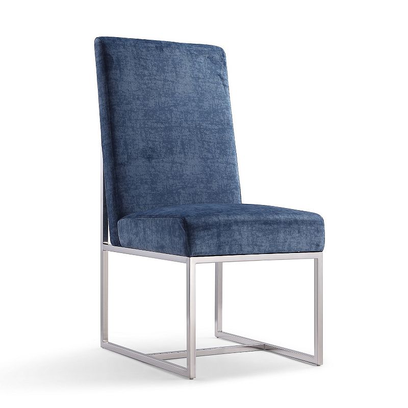 MANHATTAN COMFORT Element Velvet Dining Chair, Blue