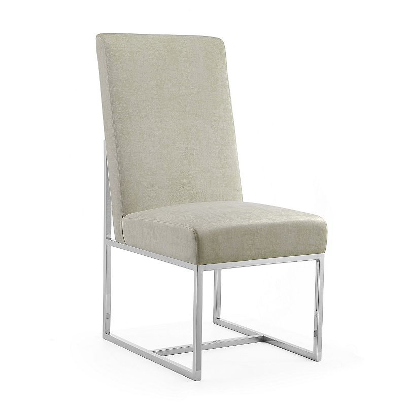 MANHATTAN COMFORT Element Velvet Dining Chair, White