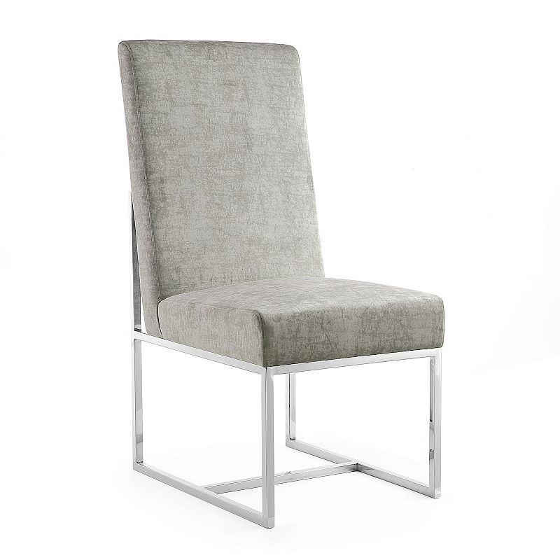 MANHATTAN COMFORT Element Velvet Dining Chair, Grey