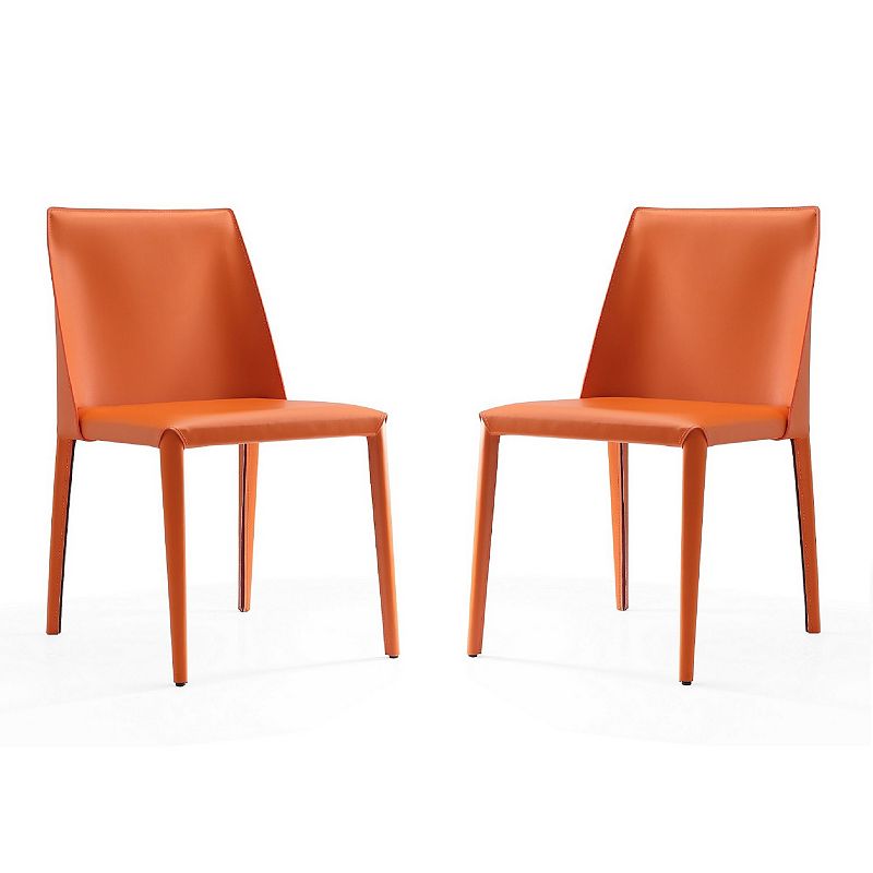 Manhattan Comfort Paris Dining Chair 2-piece Set, Orange