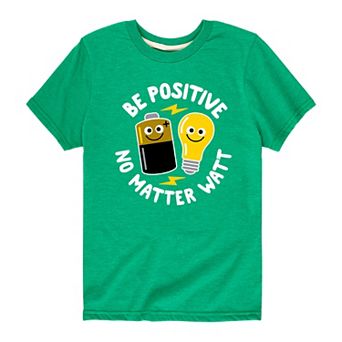 Boys 8-20 Be Positive No Matter Watt Graphic Tee