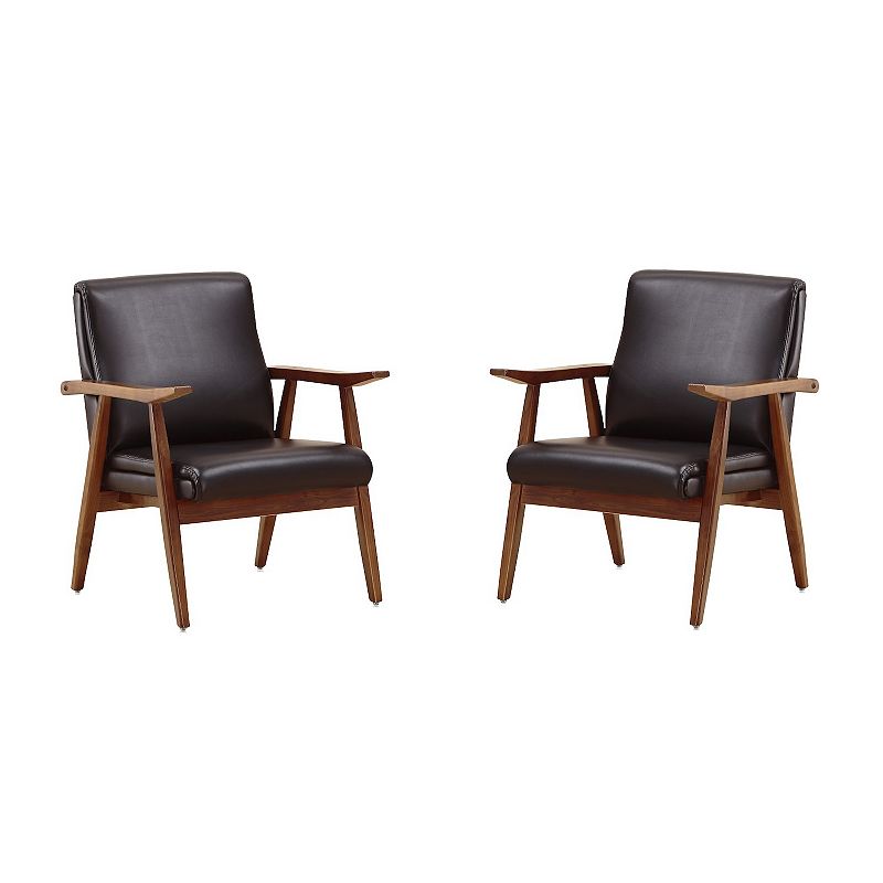MANHATTAN COMFORT Arch Duke Accent Chair 2-piece Set, Black