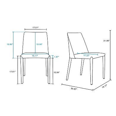 MANHATTAN COMFORT Paris Dining Chair 4-piece Set