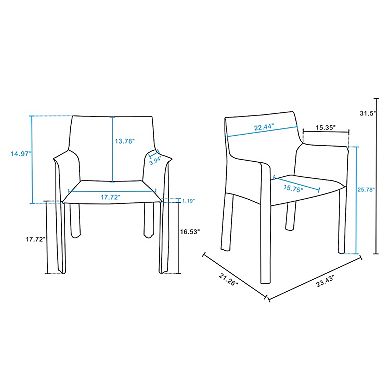 MANHATTAN COMFORT Vogue Arm Chair 2-piece Set