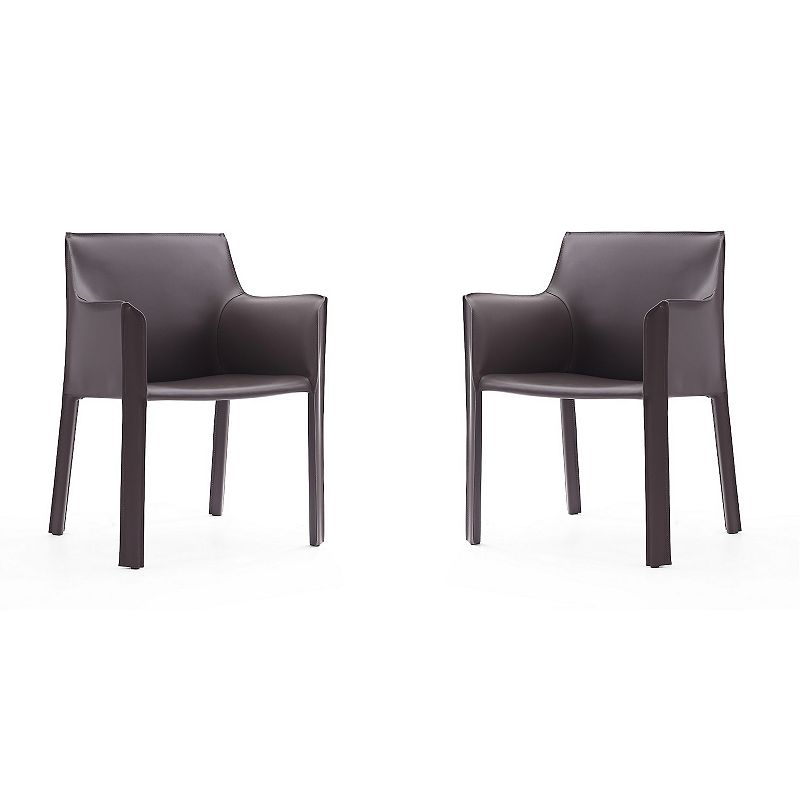 MANHATTAN COMFORT Vogue Arm Chair 2-piece Set, Grey