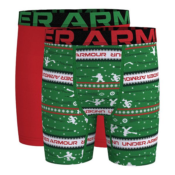 Boys 8-16 Under Armour 2-Pack Sport Seasonal Boxer Shorts